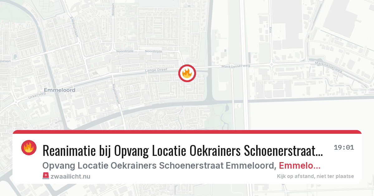 Reanimatie bij Opvang Locatie Oekrainers Schoenerstraat Emmeloord in Emmeloord — 1 mei 2026