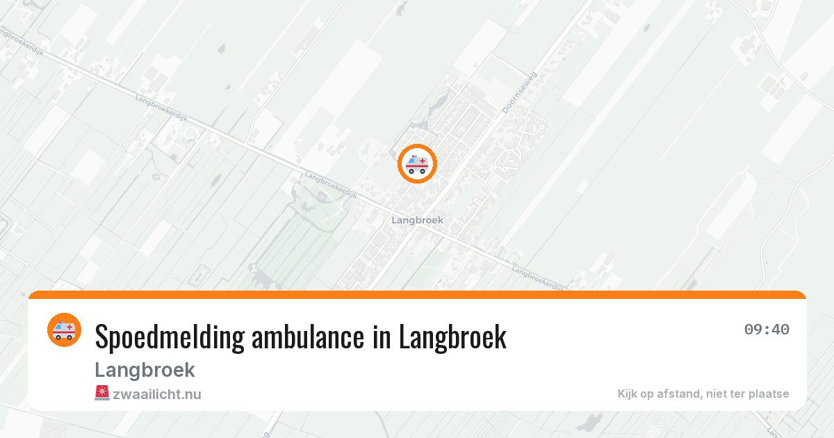 Spoedmelding ambulance in Langbroek — 19 mei 2026