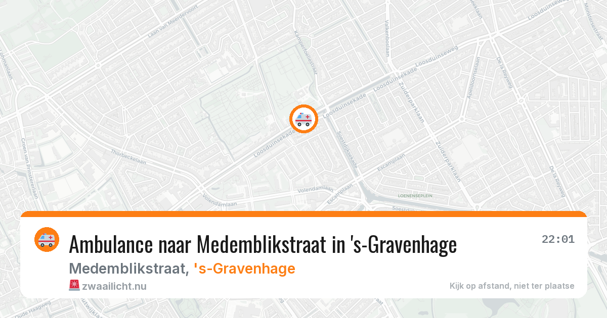 Ambulance naar Medemblikstraat in 's-Gravenhage — 27 apr 2026