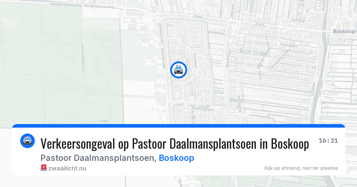Verkeersongeval op Pastoor Daalmansplantsoen in Boskoop — 24 mrt 2026