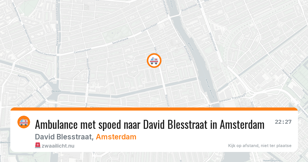 Ambulance met spoed naar David Blesstraat in Amsterdam — 23 mrt 2026