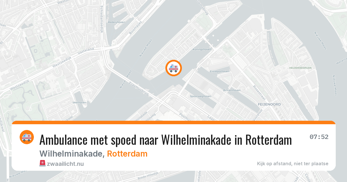 Ambulance met spoed naar Wilhelminakade in Rotterdam — 22 jul 2026