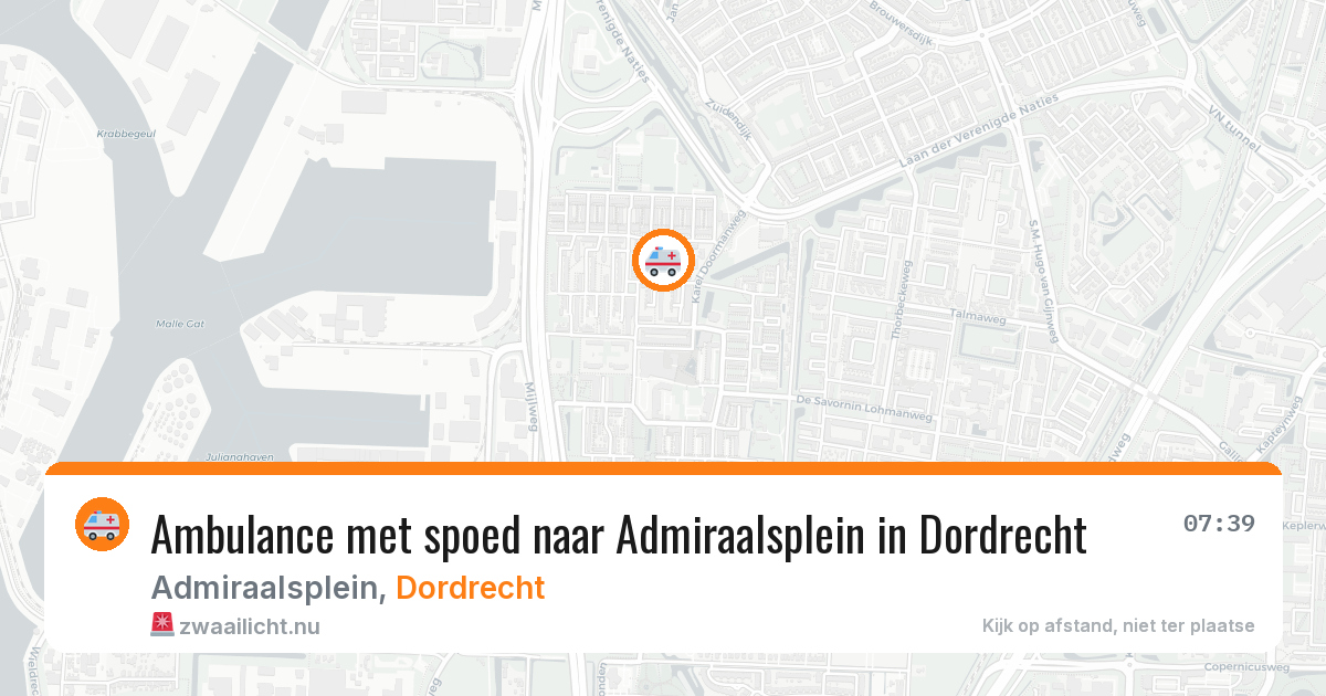 Ambulance met spoed naar Admiraalsplein in Dordrecht — 20 mei 2026