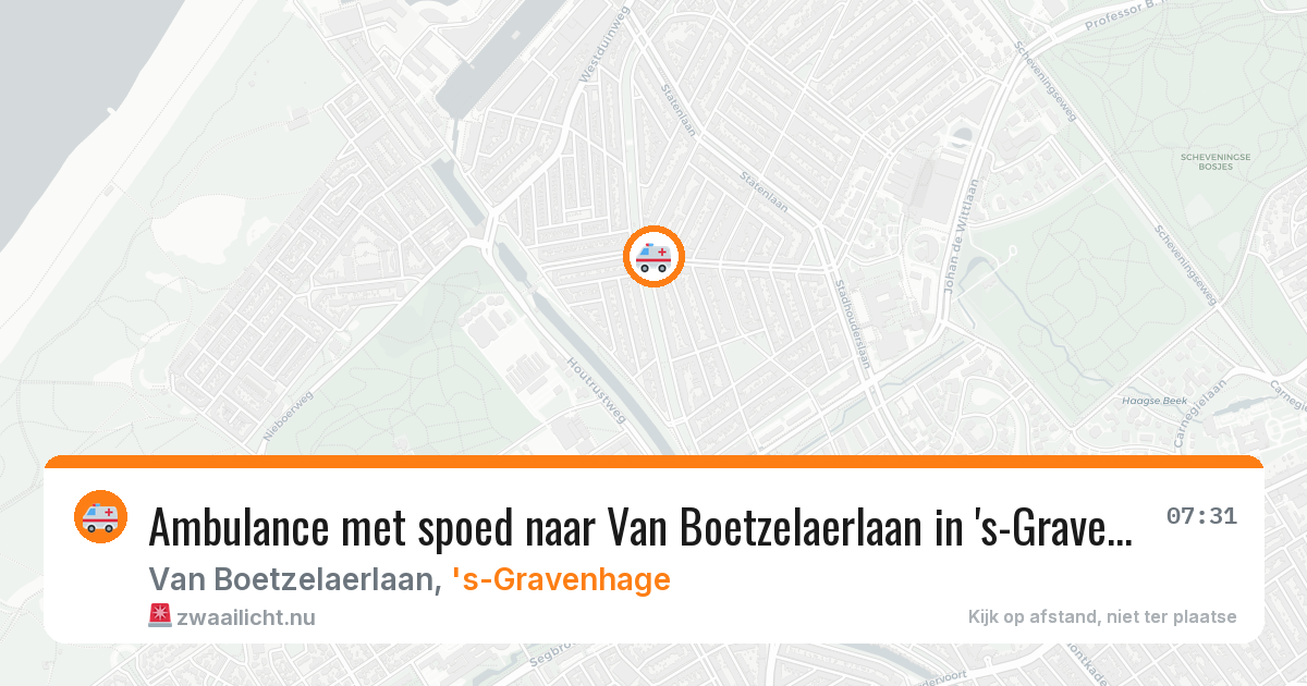 Ambulance met spoed naar Van Boetzelaerlaan in 's-Gravenhage — 17 jul 2026