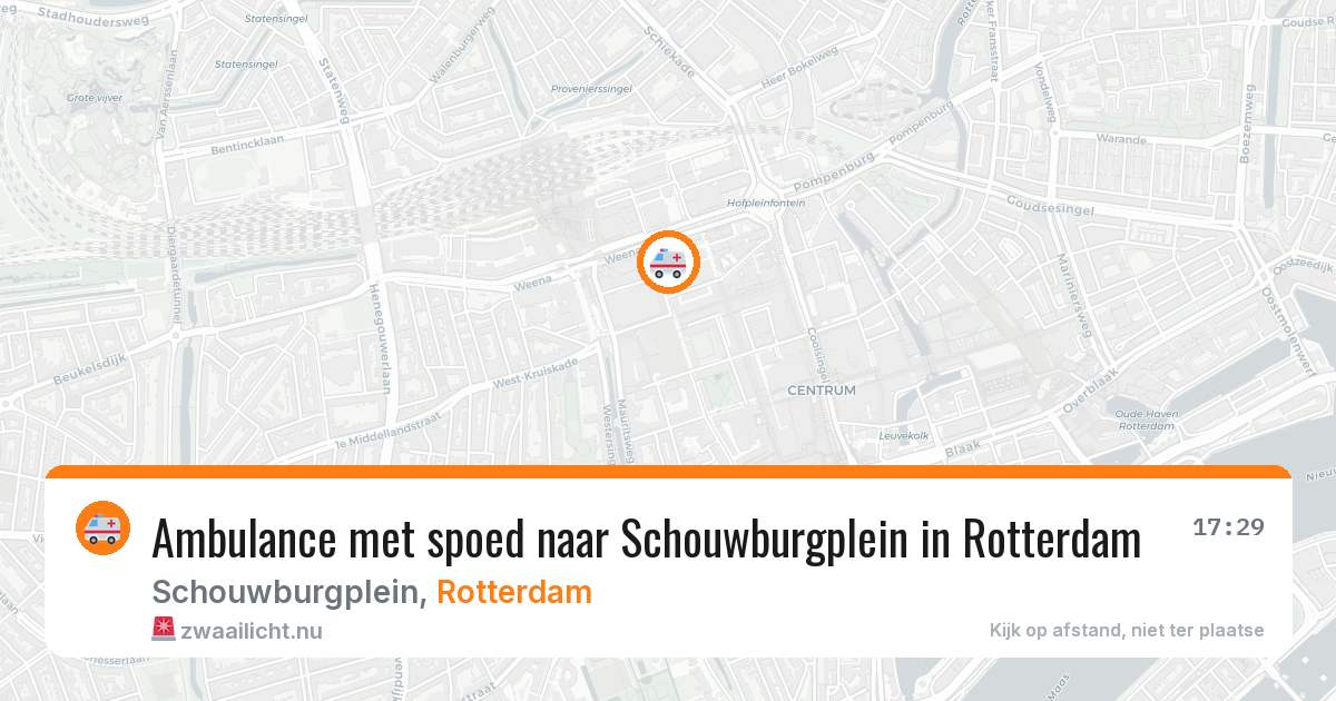 Ambulance met spoed naar Schouwburgplein in Rotterdam — 25 jul 2026