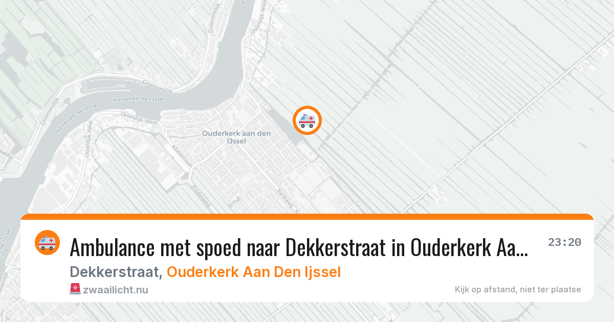 Ambulance met spoed naar Dekkerstraat in Ouderkerk Aan Den Ijssel — 27 apr 2026