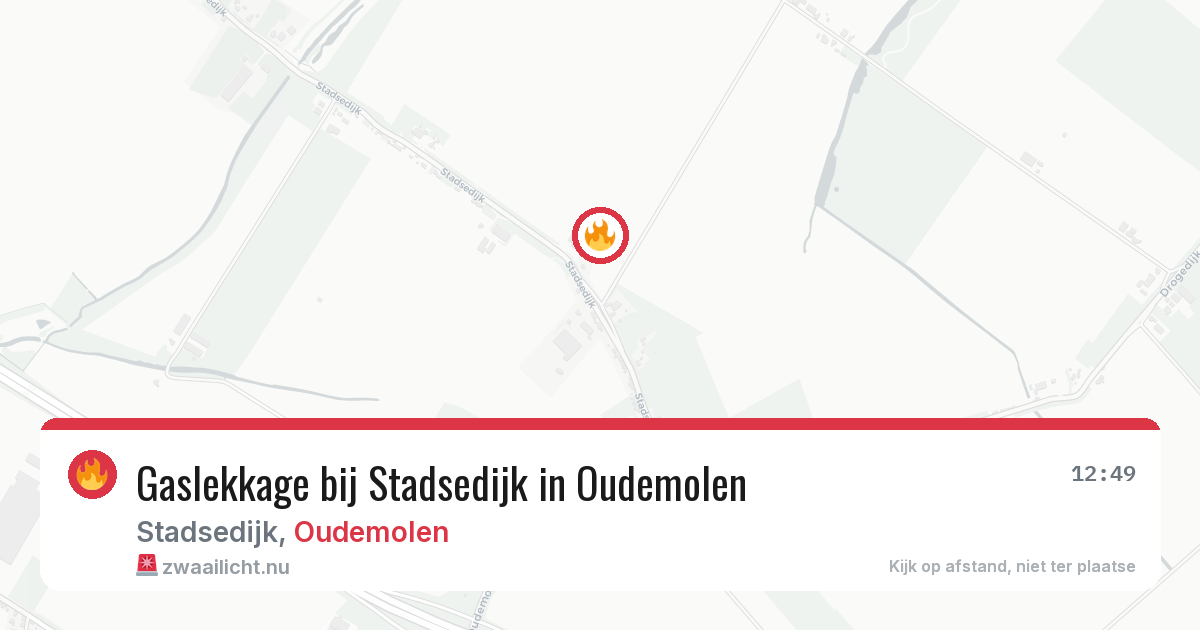 Gaslekkage bij Stadsedijk in Oudemolen — 14 jul 2026