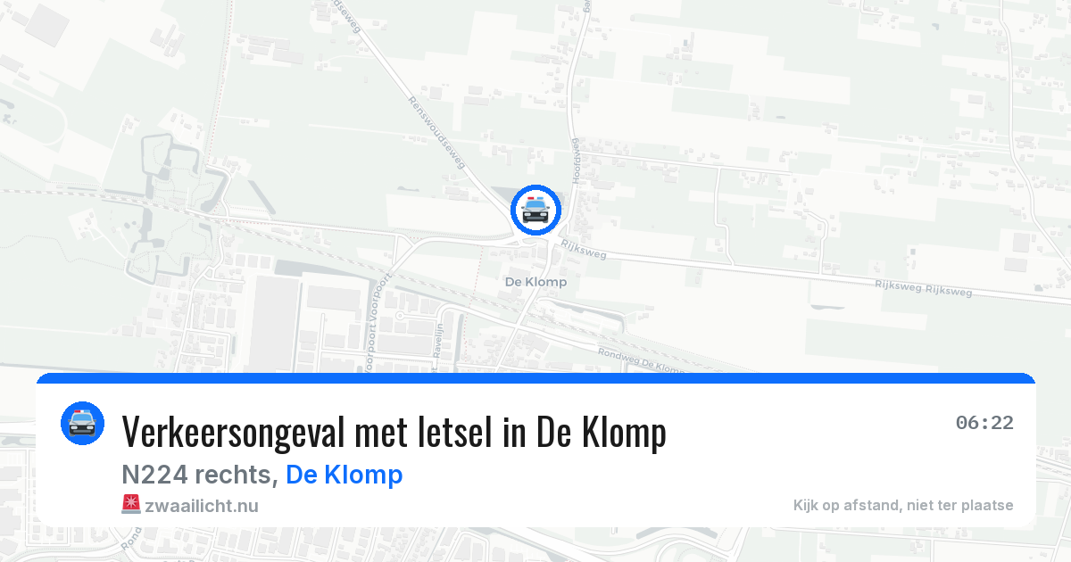 Verkeersongeval met letsel in De Klomp — 10 jul 2026