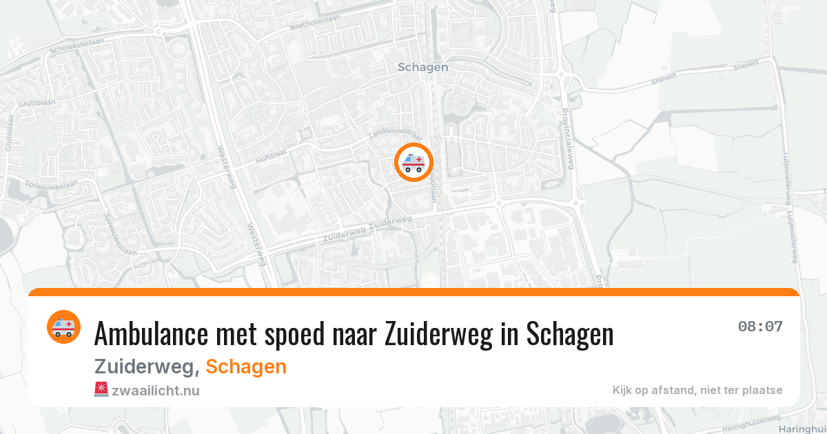 Ambulance met spoed naar Zuiderweg in Schagen — 27 mei 2026