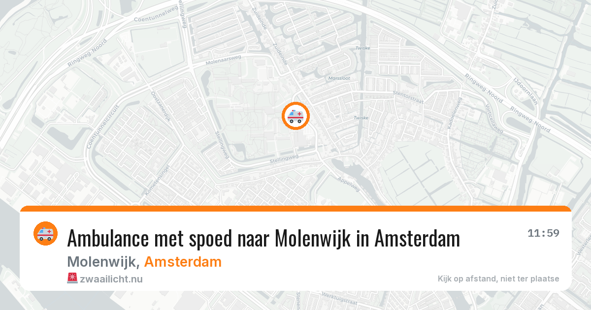 Ambulance met spoed naar Molenwijk in Amsterdam — 6 jun 2026