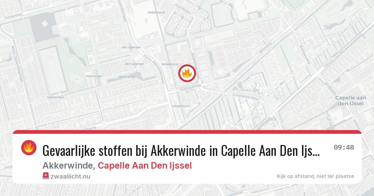 Gevaarlijke stoffen bij Akkerwinde in Capelle Aan Den Ijssel — 21 jul 2026