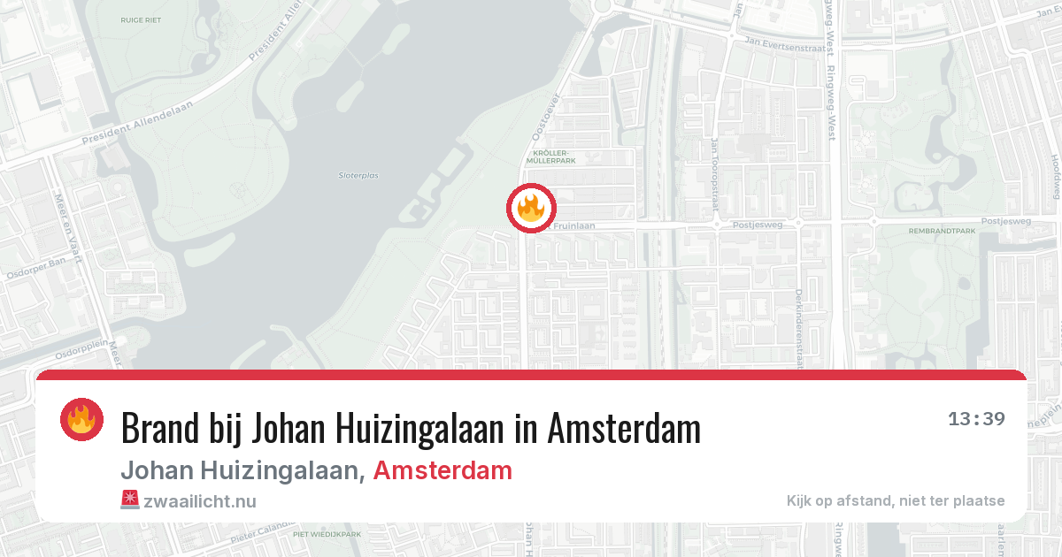 Brand bij Johan Huizingalaan in Amsterdam — 21 mei 2026