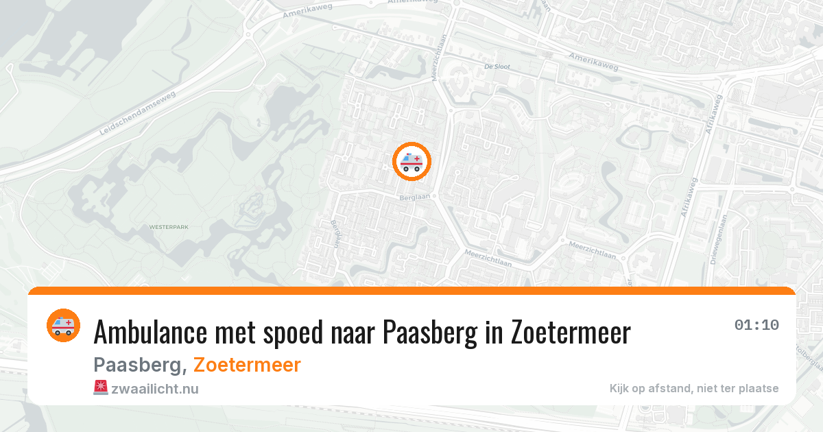 Ambulance met spoed naar Paasberg in Zoetermeer — 14 jul 2026