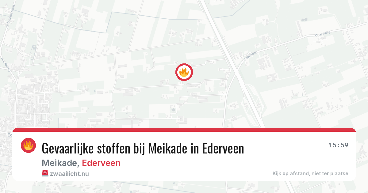 Gevaarlijke stoffen bij Meikade in Ederveen — 16 jul 2026