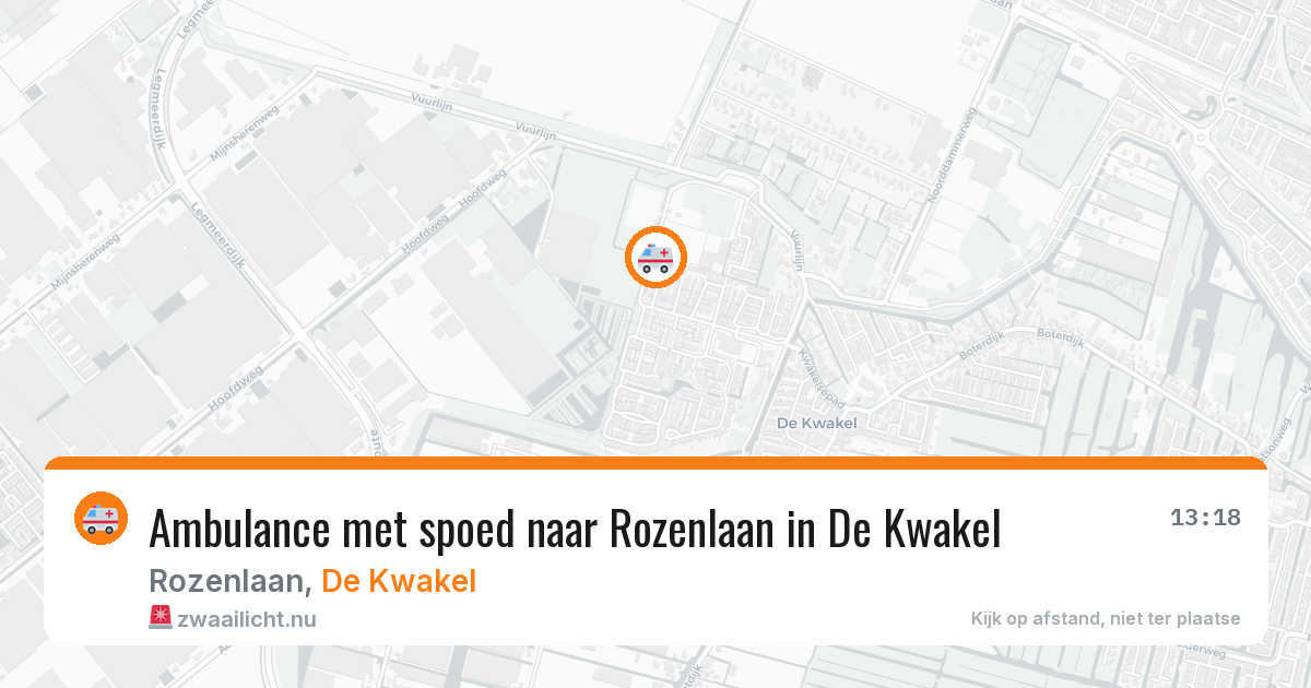 Ambulance met spoed naar Rozenlaan in De Kwakel — 14 jul 2026
