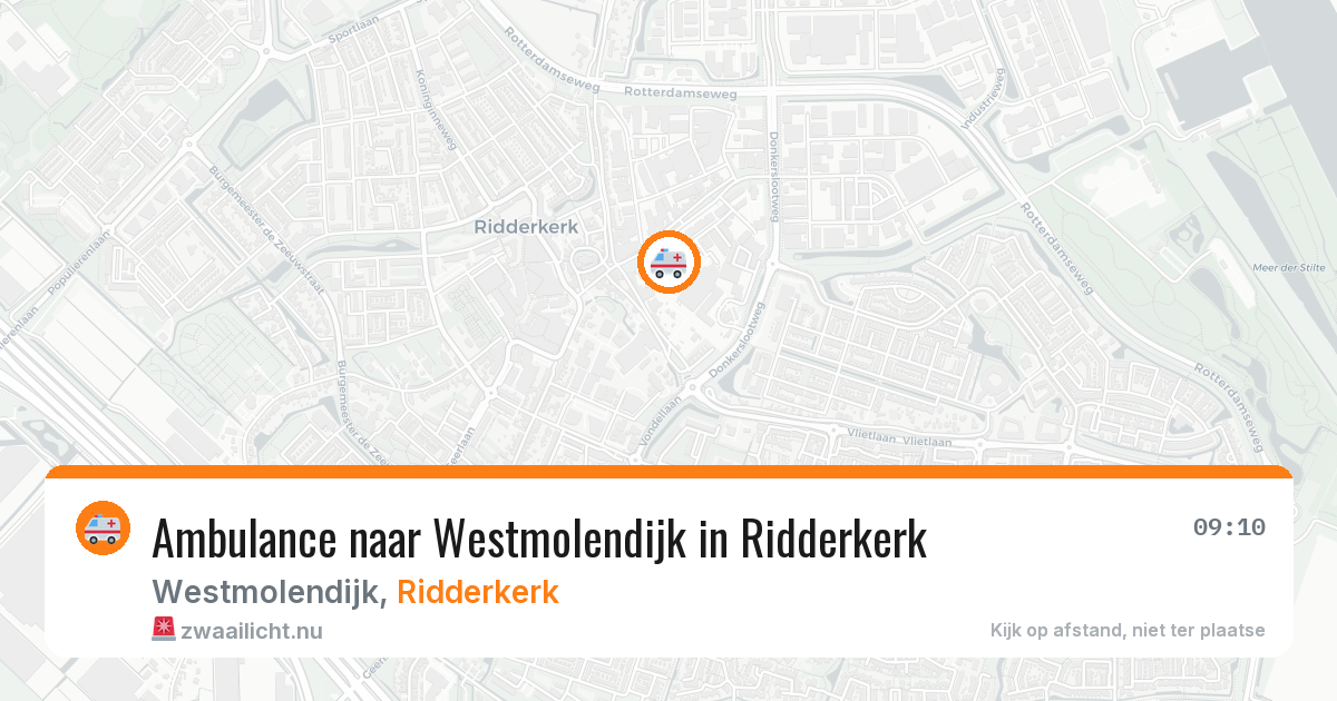 Ambulance naar Westmolendijk in Ridderkerk — 15 jul 2026