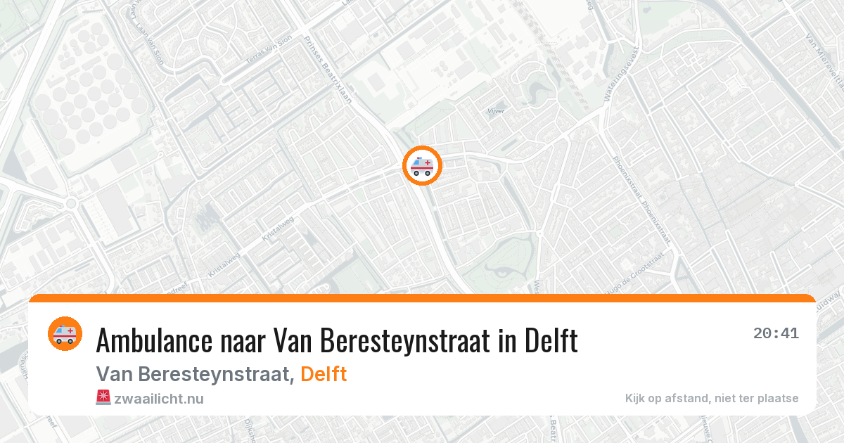 Ambulance naar Van Beresteynstraat in Delft — 20 jul 2026