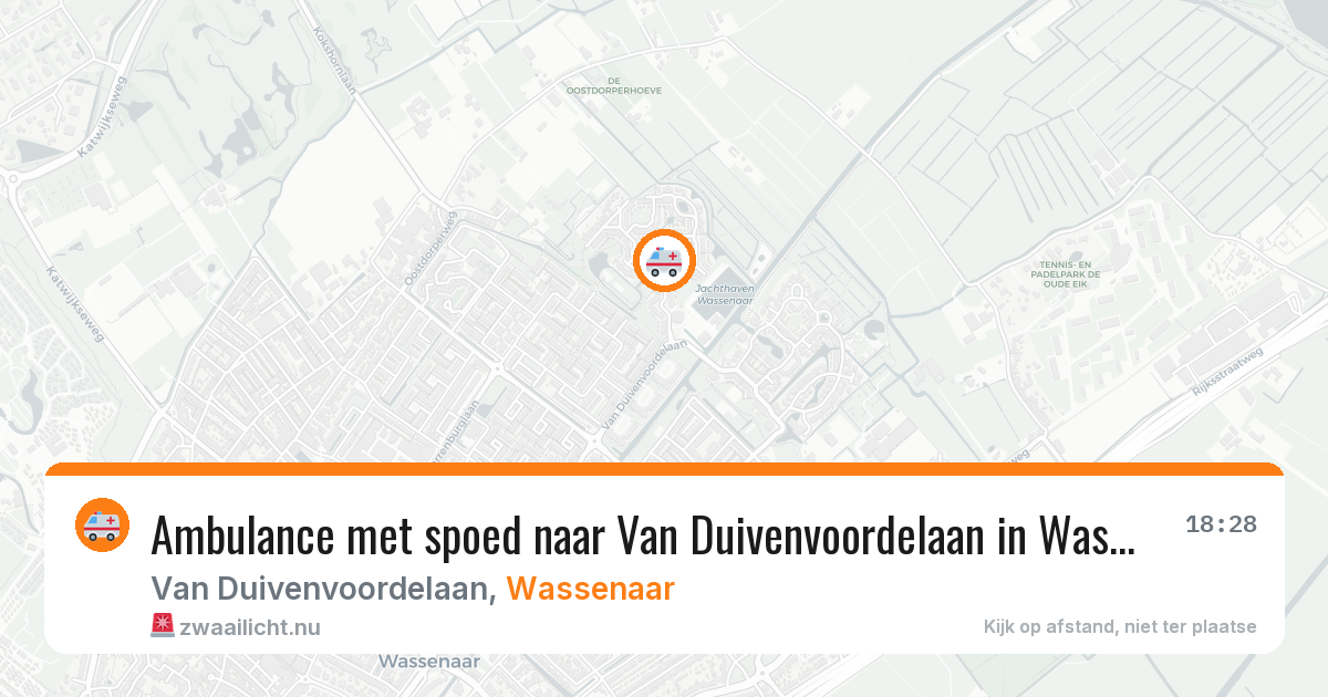 Ambulance met spoed naar Van Duivenvoordelaan in Wassenaar — 8 mei 2026