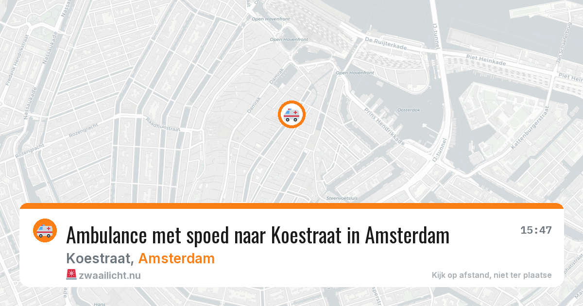 Ambulance met spoed naar Koestraat in Amsterdam — 17 jul 2026