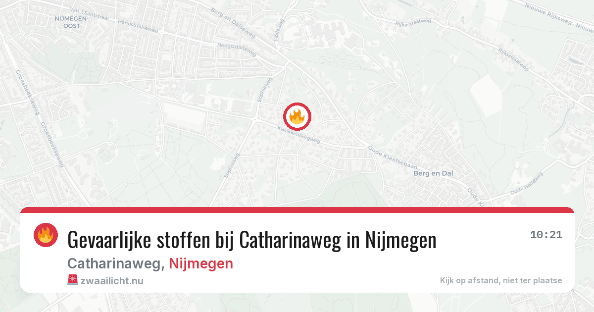 Gevaarlijke stoffen bij Catharinaweg in Nijmegen — 1 apr 2026
