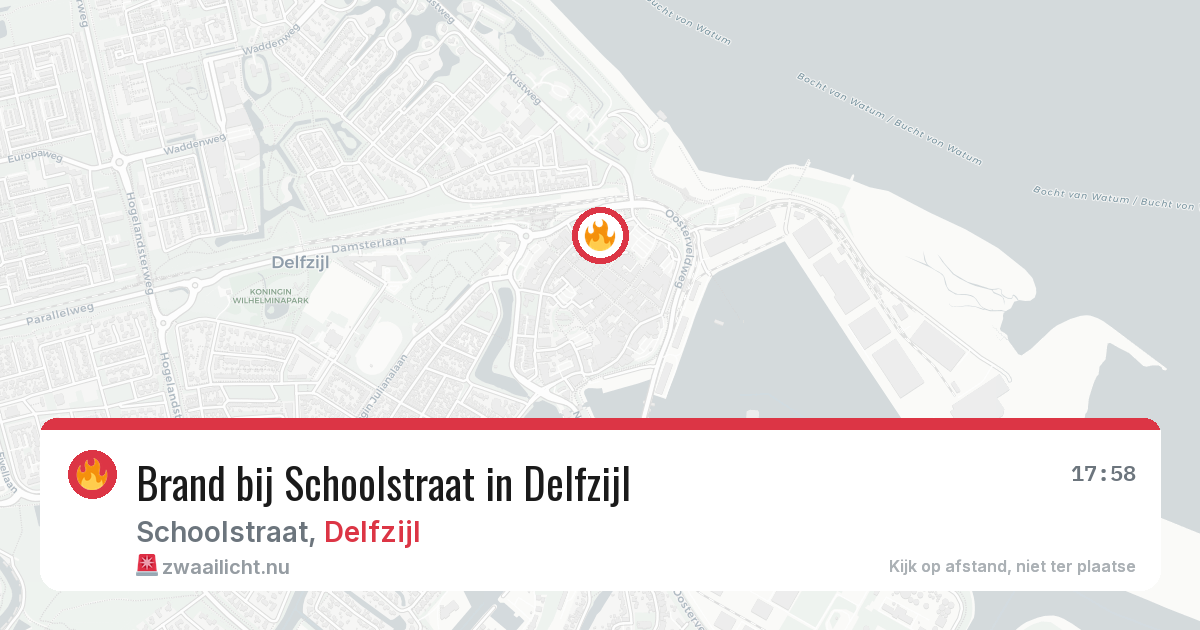 Brand bij Schoolstraat in Delfzijl — 11 jul 2026