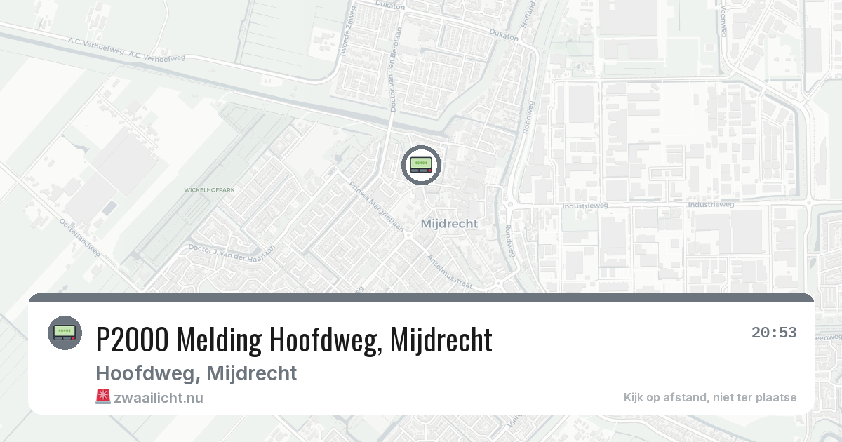P2000 Melding Hoofdweg, Mijdrecht — 5 feb 2026