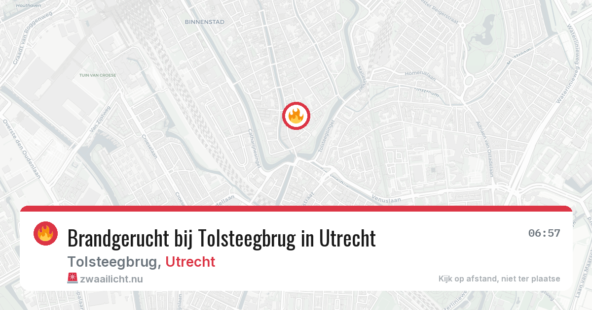 Brandgerucht bij Tolsteegbrug in Utrecht — 22 mrt 2026