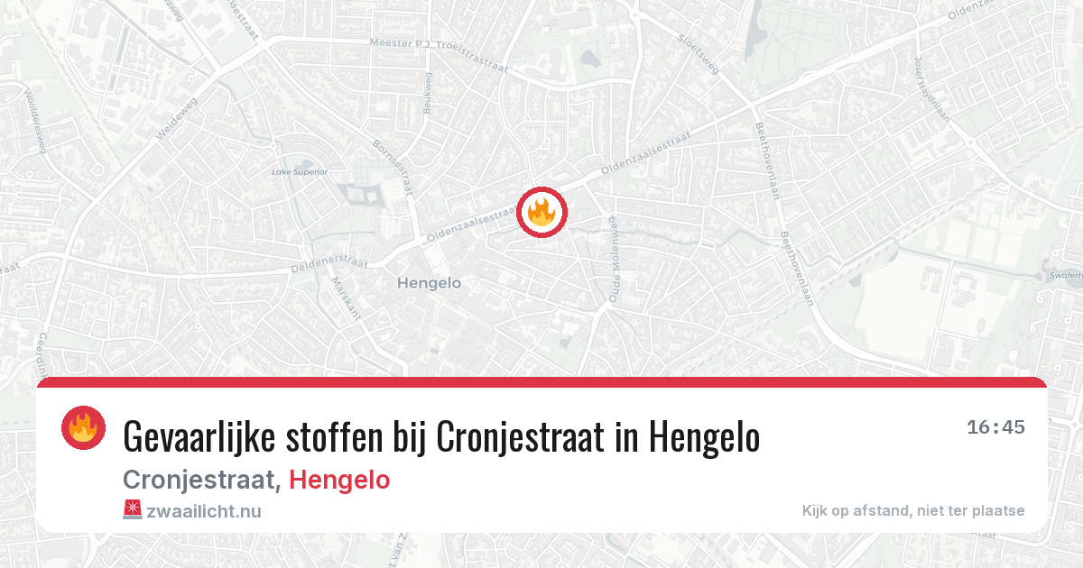 Gevaarlijke stoffen bij Cronjestraat in Hengelo — 11 jul 2026