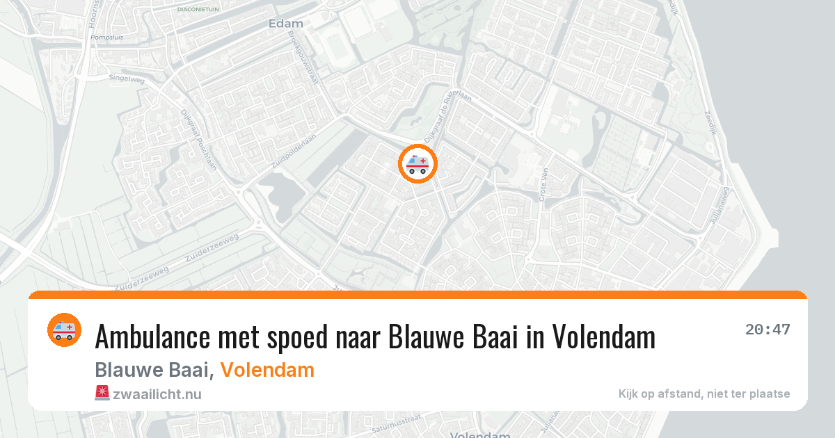 Ambulance met spoed naar Blauwe Baai in Volendam — 6 jun 2026