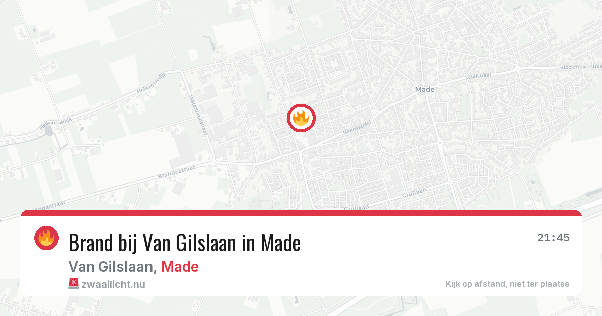 Brand bij Van Gilslaan in Made — 19 jul 2026