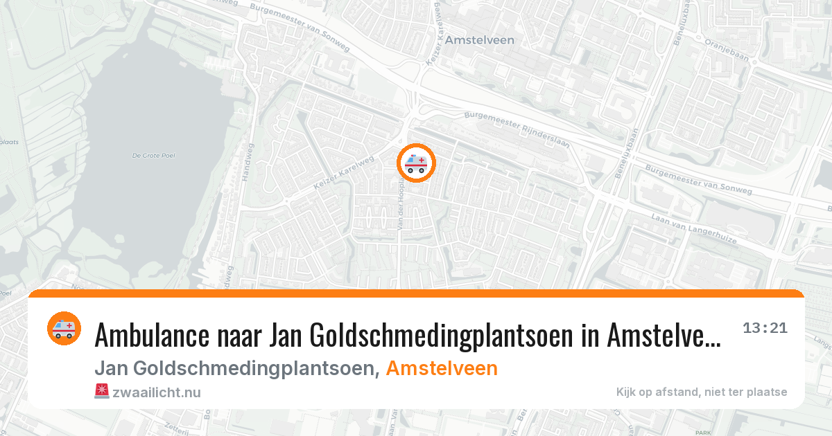 Ambulance naar Jan Goldschmedingplantsoen in Amstelveen — 22 jul 2026