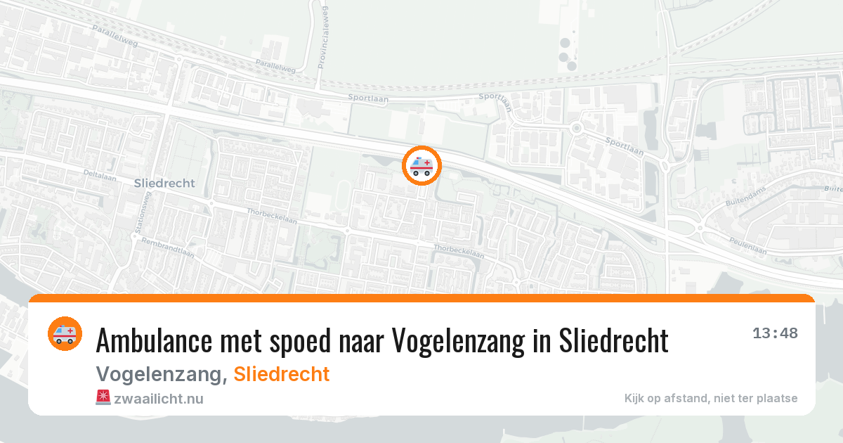 Ambulance met spoed naar Vogelenzang in Sliedrecht — 17 jul 2026