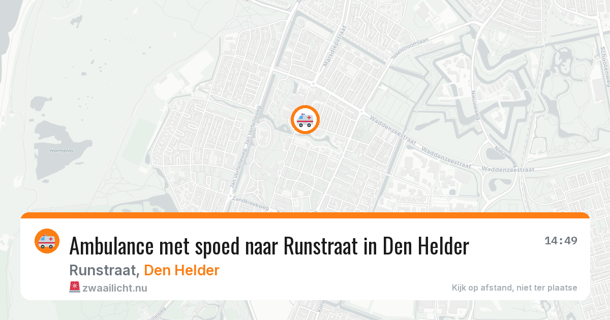 Ambulance met spoed naar Runstraat in Den Helder — 20 mrt 2026