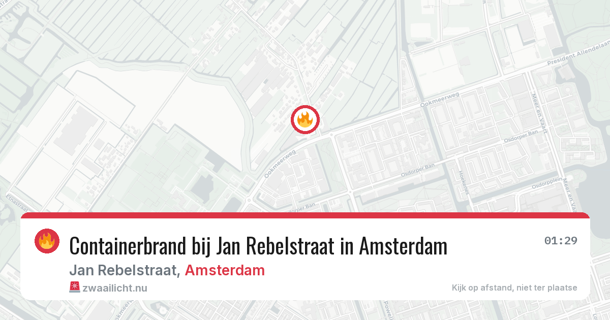 Containerbrand bij Jan Rebelstraat in Amsterdam — 20 mrt 2026