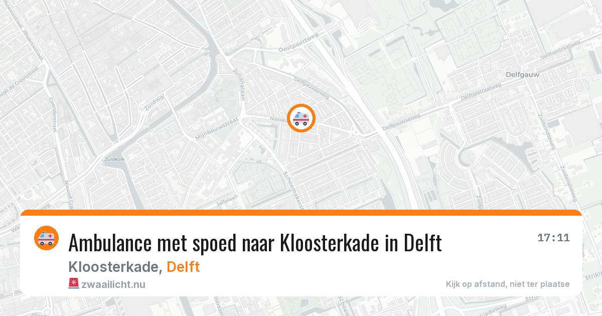 Ambulance met spoed naar Kloosterkade in Delft — 16 jul 2026