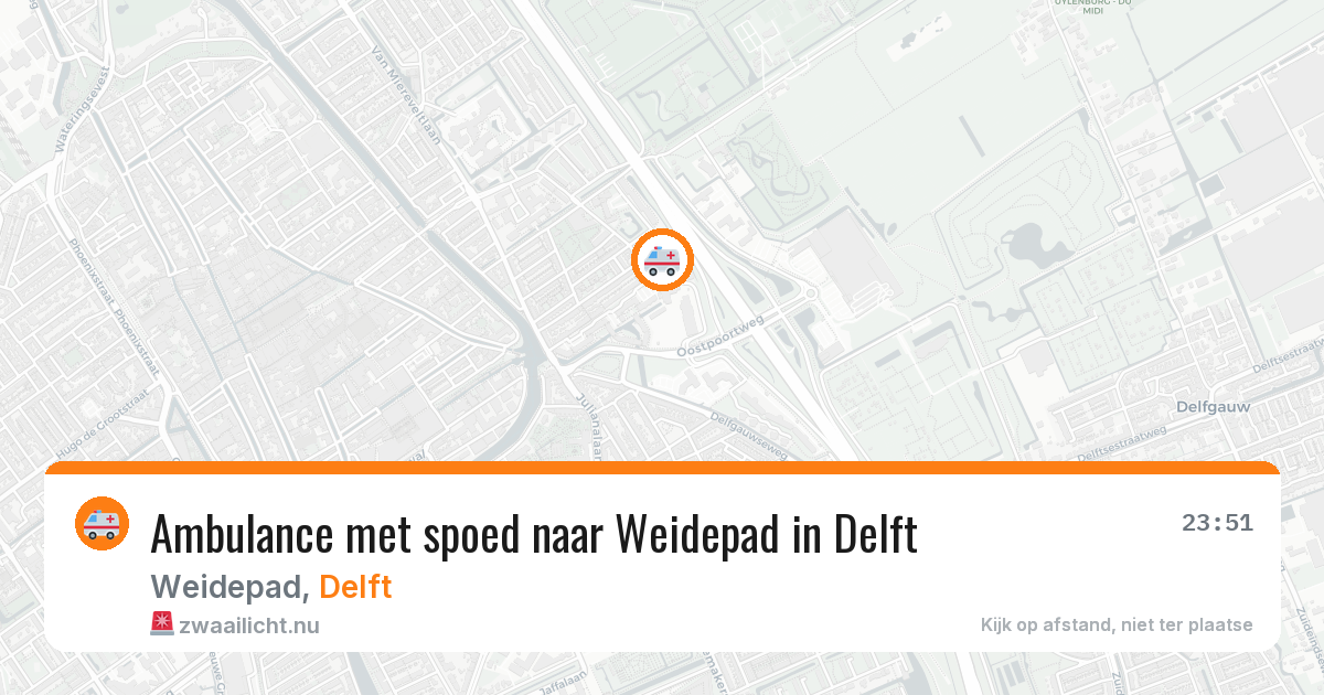 Ambulance met spoed naar Weidepad in Delft — 18 mrt 2026