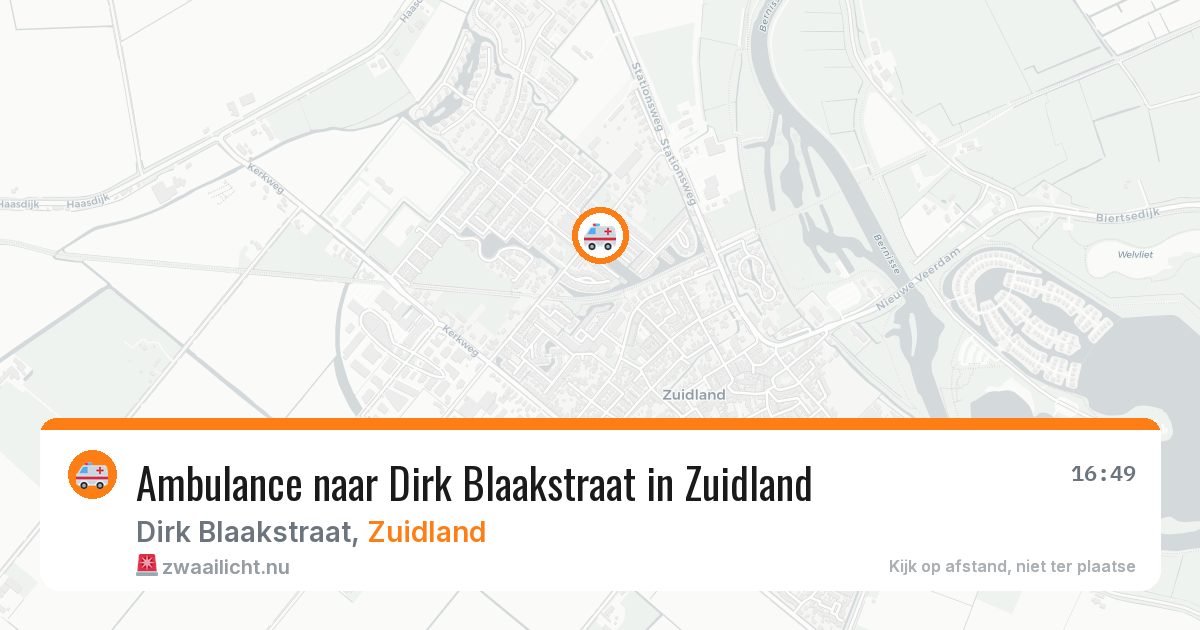 Ambulance naar Dirk Blaakstraat in Zuidland — 23 jul 2026
