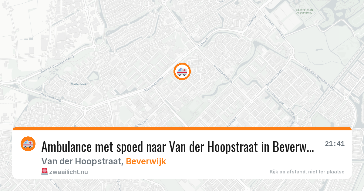 Ambulance met spoed naar Van der Hoopstraat in Beverwijk — 18 jan 2026