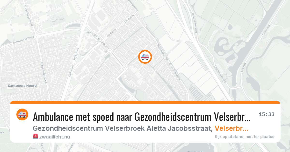 Ambulance met spoed naar Gezondheidscentrum Velserbroek Aletta Jacobsstraat in Velserbroek — 10 feb 2026