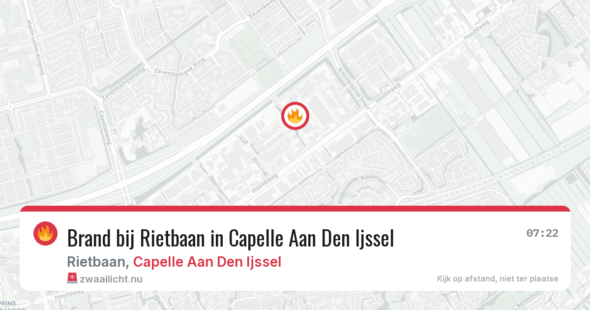 Brand bij Rietbaan in Capelle Aan Den Ijssel — 21 apr 2026