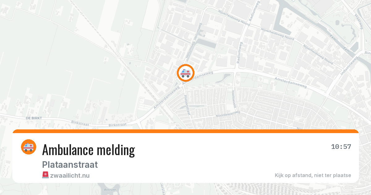 Ambulance met spoed naar Plataanstraat in 3297XS — 26 mei 2026