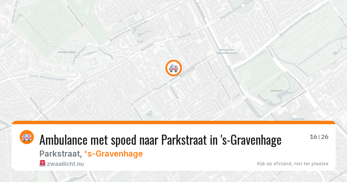 Ambulance met spoed naar Parkstraat in 's-Gravenhage — 21 mei 2026