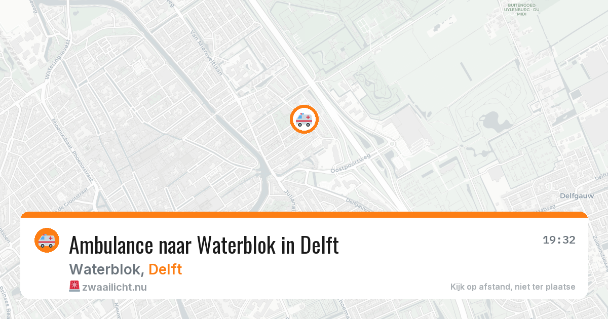 Ambulance naar Waterblok in Delft — 1 jun 2026