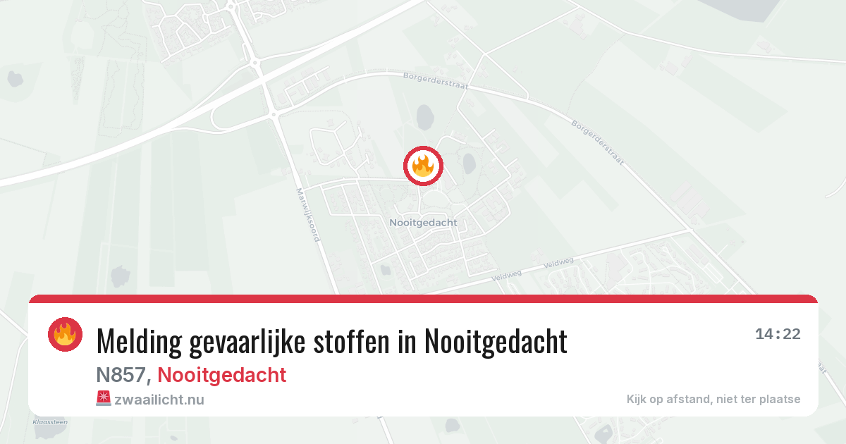 Melding gevaarlijke stoffen in Nooitgedacht — 21 mrt 2026