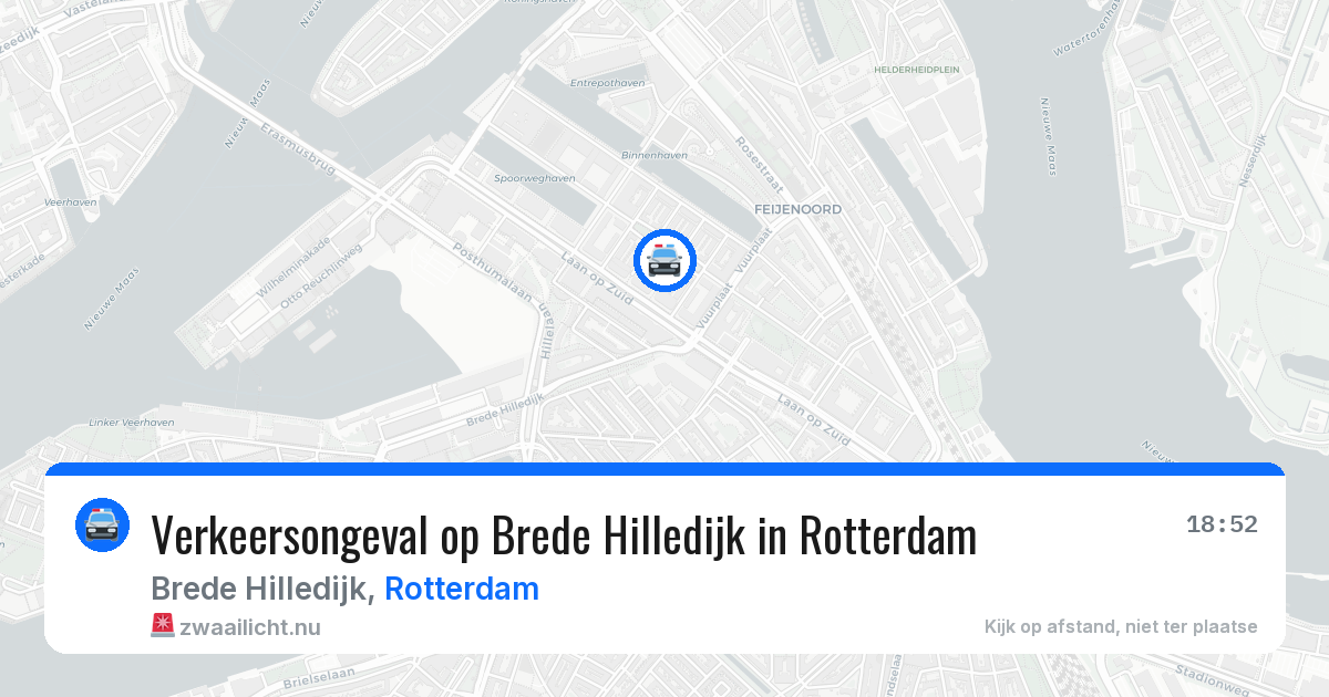 Verkeersongeval op Brede Hilledijk in Rotterdam — 21 jul 2026
