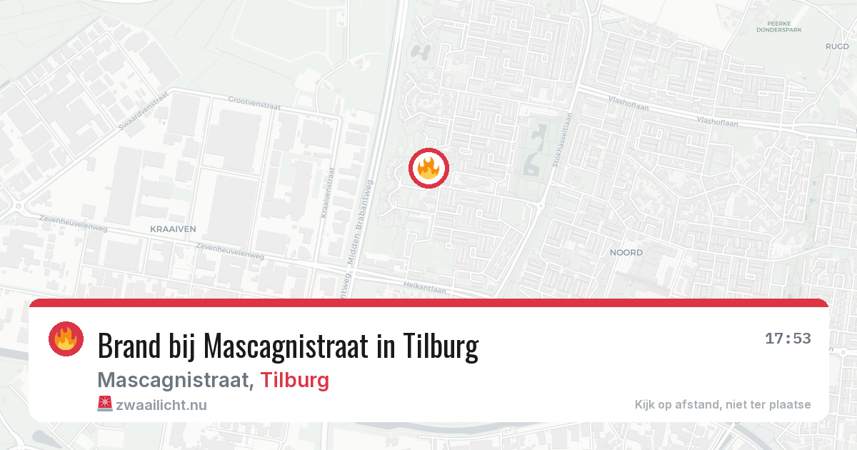 Brand bij Mascagnistraat in Tilburg — 2 jun 2026