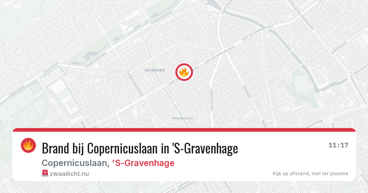 Brand bij Copernicuslaan in 'S-Gravenhage — 18 jul 2026