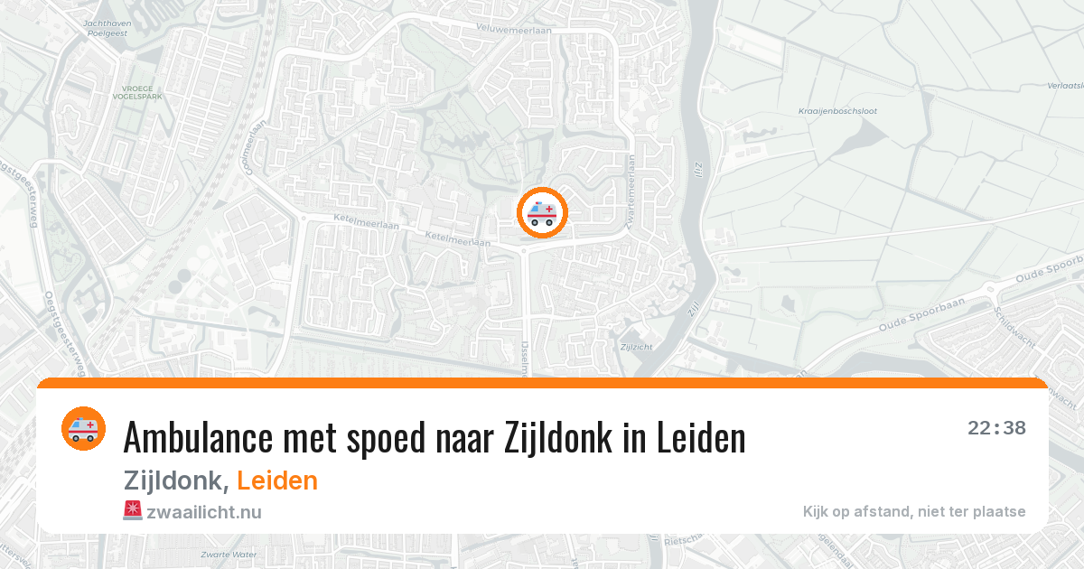 Ambulance met spoed naar Zijldonk in Leiden — 22 jul 2026