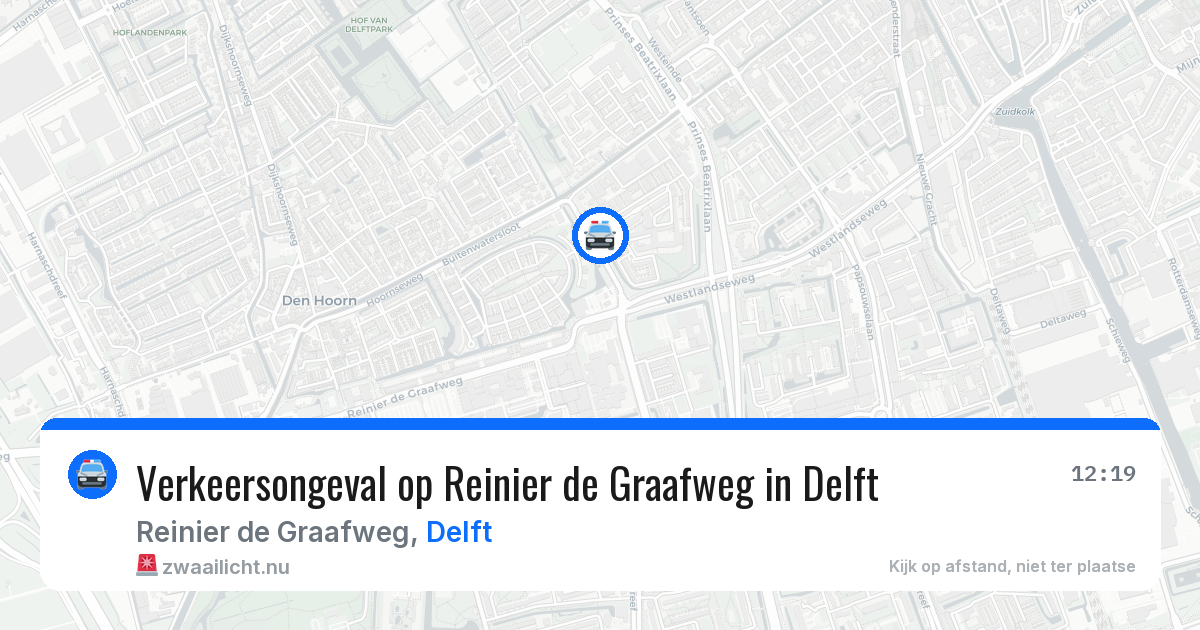 Verkeersongeval op Reinier de Graafweg in Delft — 10 mei 2026