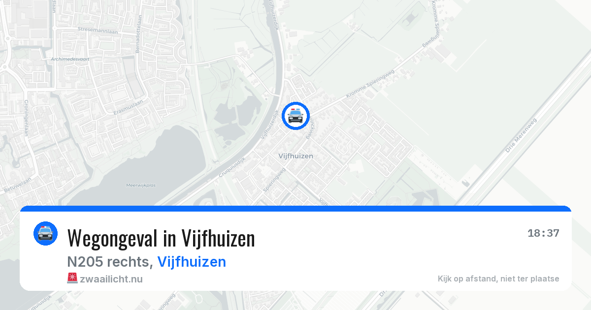 Wegongeval in Vijfhuizen — 17 mrt 2026